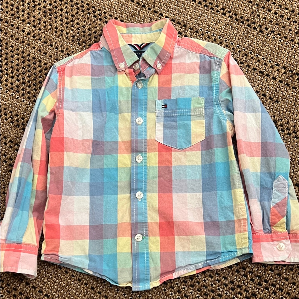 Tommy Hilfiger Multicolor Plaid Kids Button Down Shirt